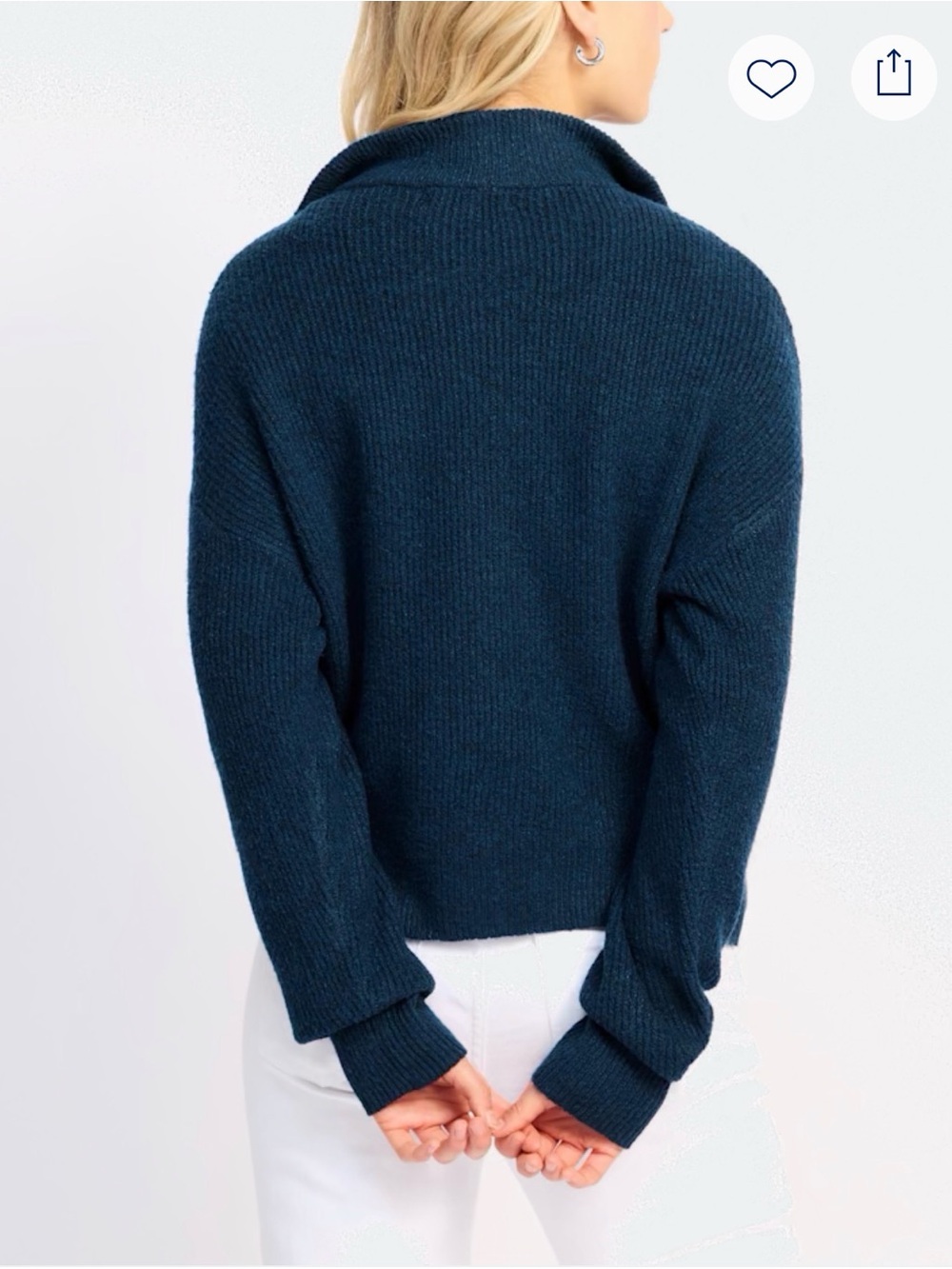 Love Ellie Belmira Half Zip Sweater Navy XL NWT - Picture 2 of 9